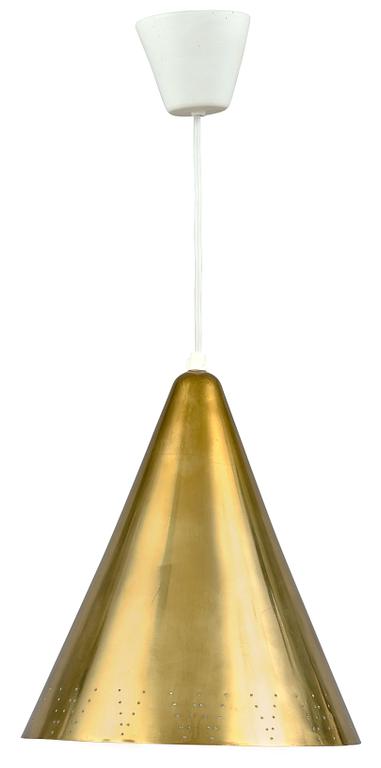 Lisa Johansson-Pape, LISA JOHANSSON-PAPE (FINLAND), A PENDANT LAMP, brass lamp shade with a perforated pattern. Inside white painted.