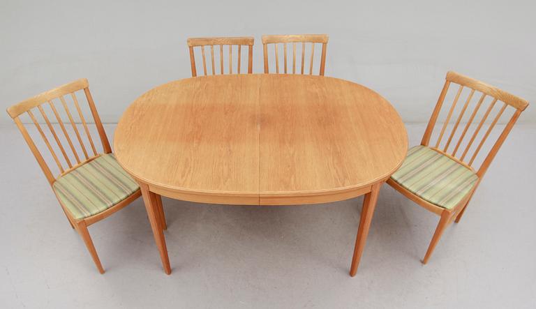MATGRUPP, 5 delar, "Herrgården", Carl Malmsten, Åfors Möbelfabrik, 1900-talets andra hälft.