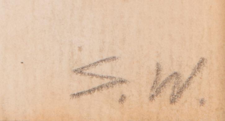 SERGEI ALEKSANDROVICH WLASOV, blandteknink, signerad med initialer och daterad -93.