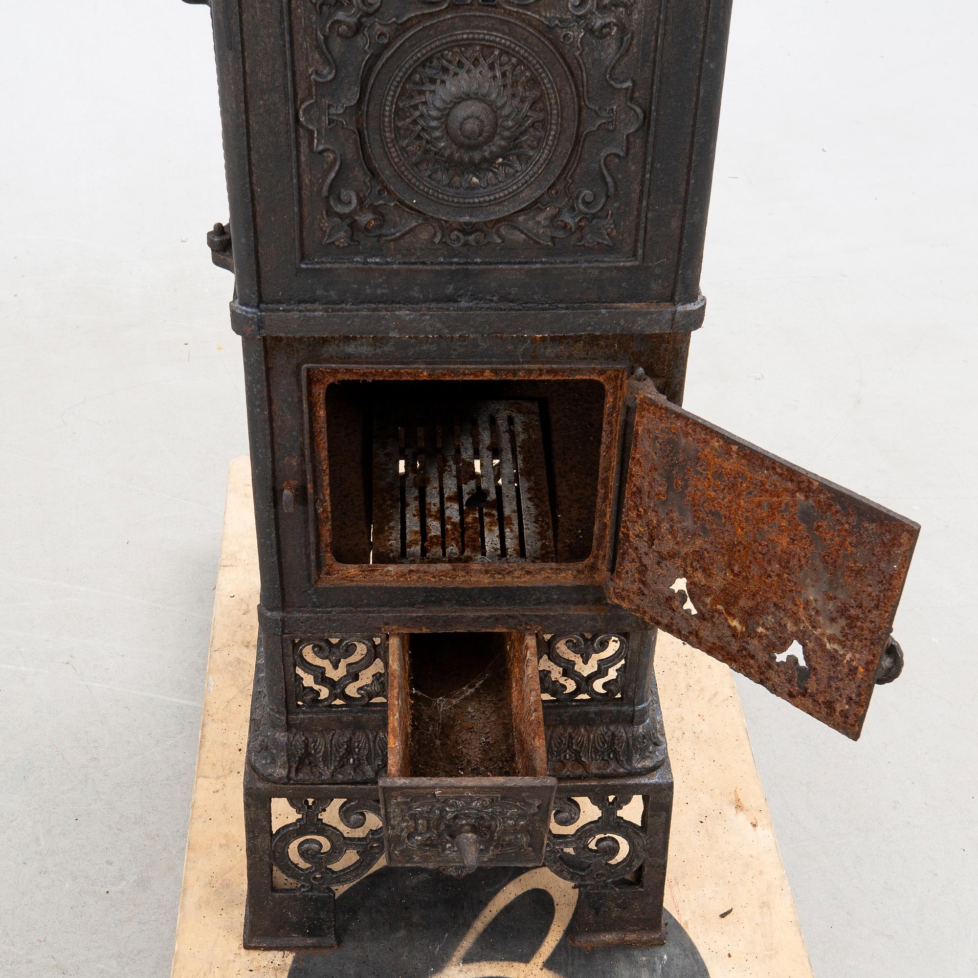 Fireplace, Central Europe, cast iron, circa 1900.