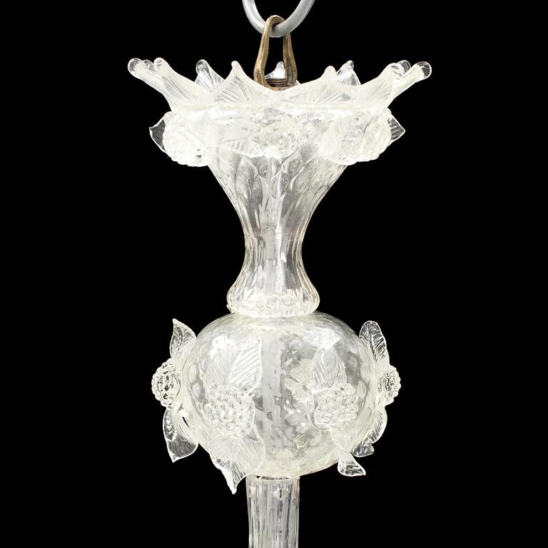 A mid 20th Century Italian, glass chandelier.