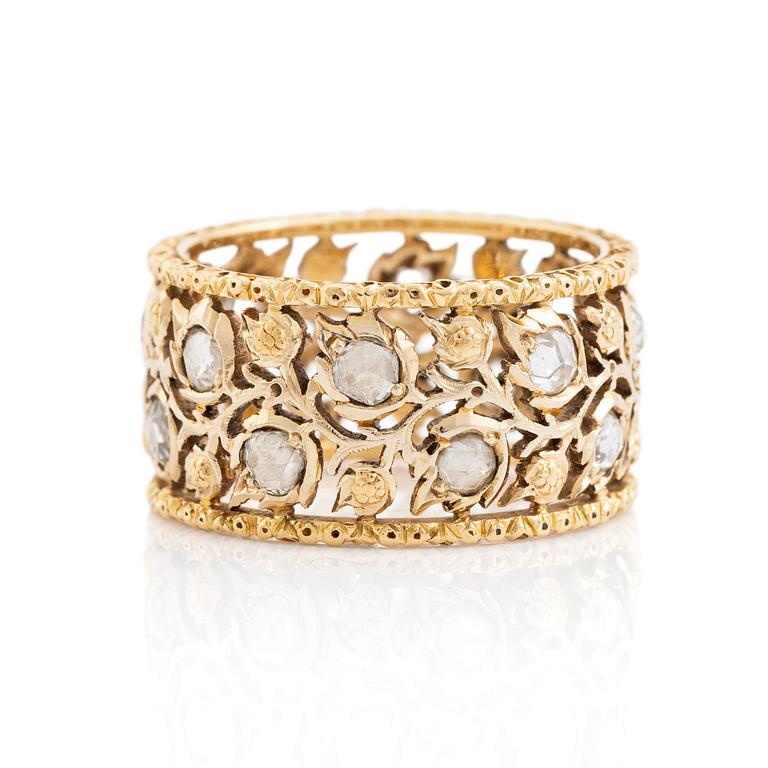Buccellati ring 18K guld med rosenslipade diamanter.