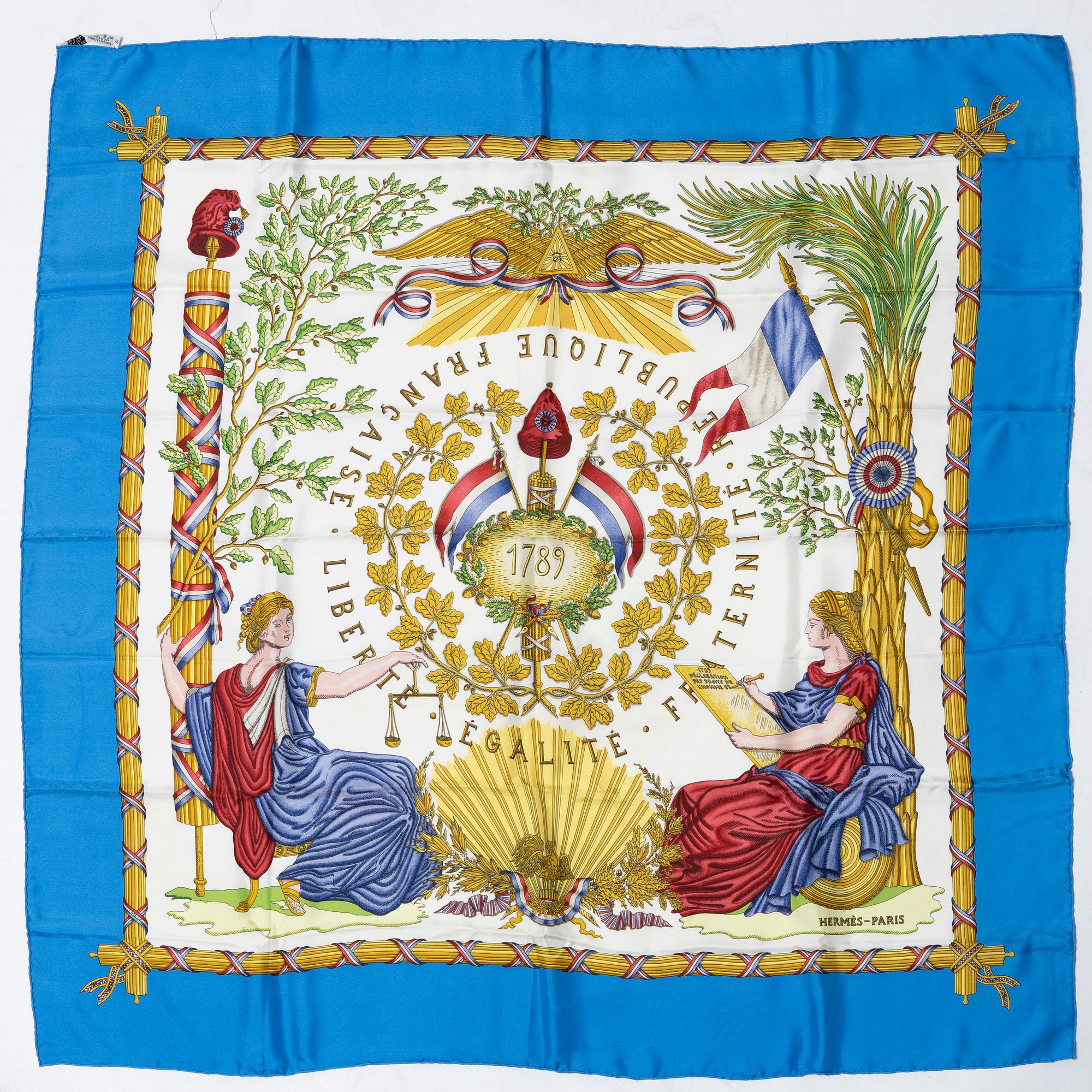 Hermès, scarf, "1789 Liberty Equality Brotherhood".