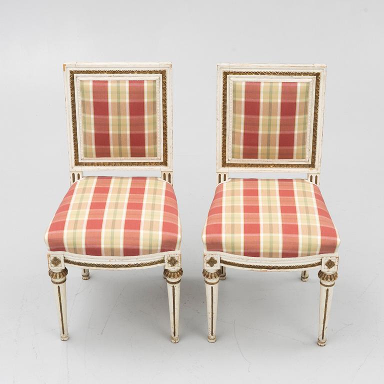 Chairs, a pair in the Gustavian style, circa 1900.
