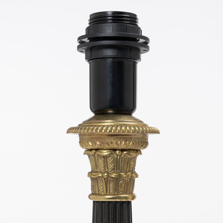 A pair of table lamps/reworked candle sticks, Empire, France, first half of the 20th century.