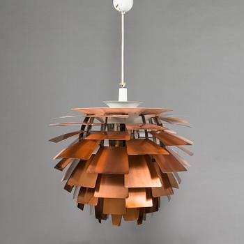 POUL HENNINGSEN, taklampa "PH-Kotte / PH Artichoke", för Louis Poulsen, Danmark tidigt 1960-tal.