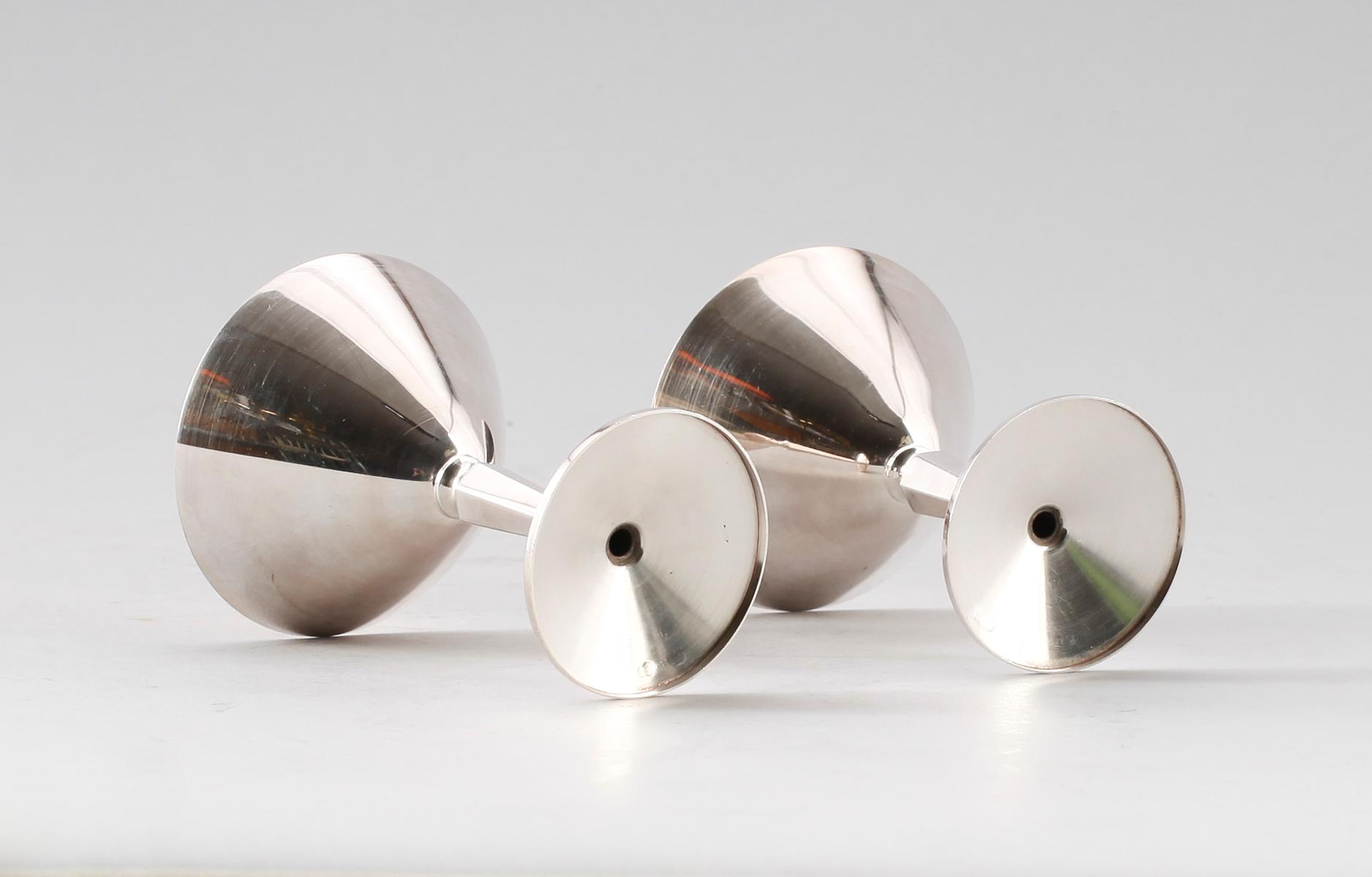 COCKTAILGLAS, 12 st, silver, Ceson, Göteborg 1970-tal. Vikt ca 654 g.