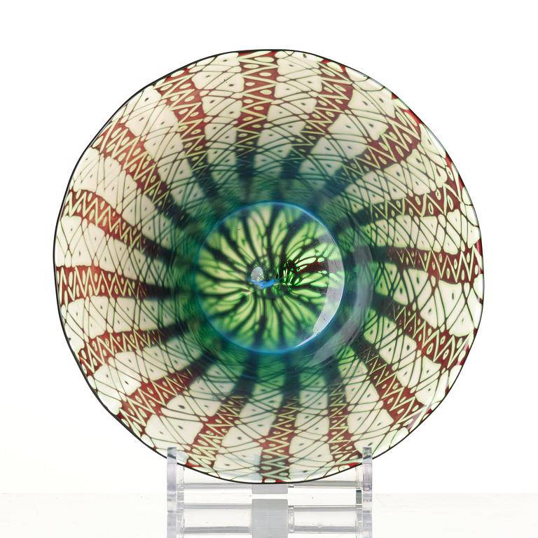 Orrefors, a graal glass bowl, dated 1923.