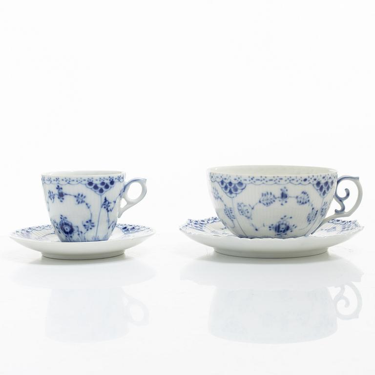 Royal Copenhagen, 27 service pieces, 'Blue Fluted', Denmark.