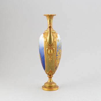 A porcelain urn from Royal Worcester, England, 1897.