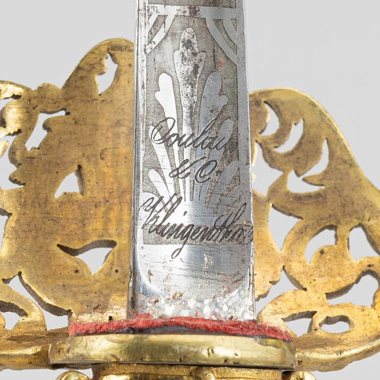 Värja, svensk, 1800-tal, med balja.