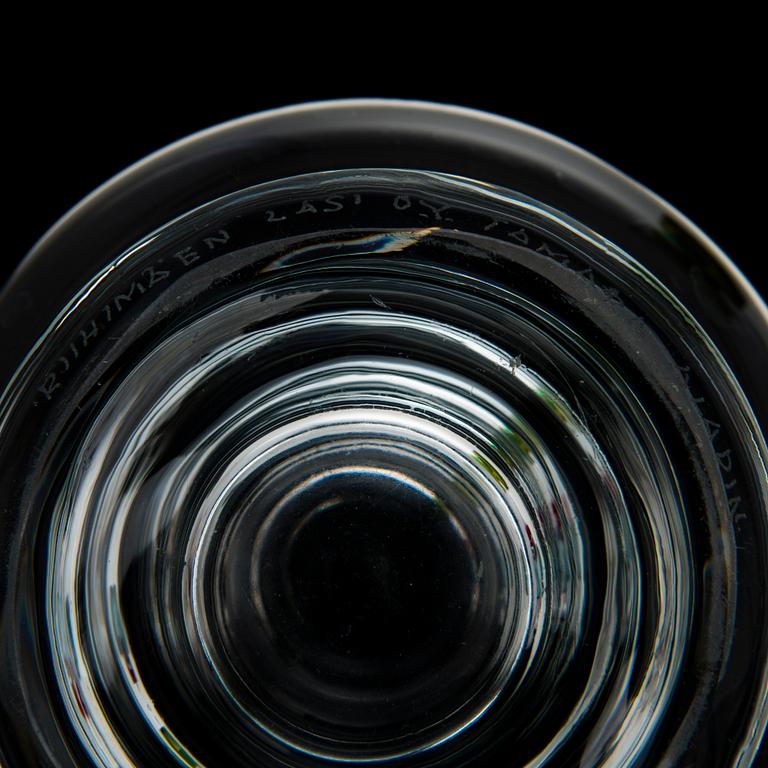 TAMARA ALADIN, VASER, 4 st, glas, "Tornado", 1339, Riihimäen Lasi, 1970-76. Modellen formgiven 1970.