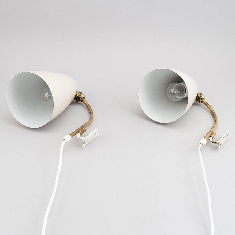 A pair of wall lights, model AH 43, produced by Itsu, 1950-60s.