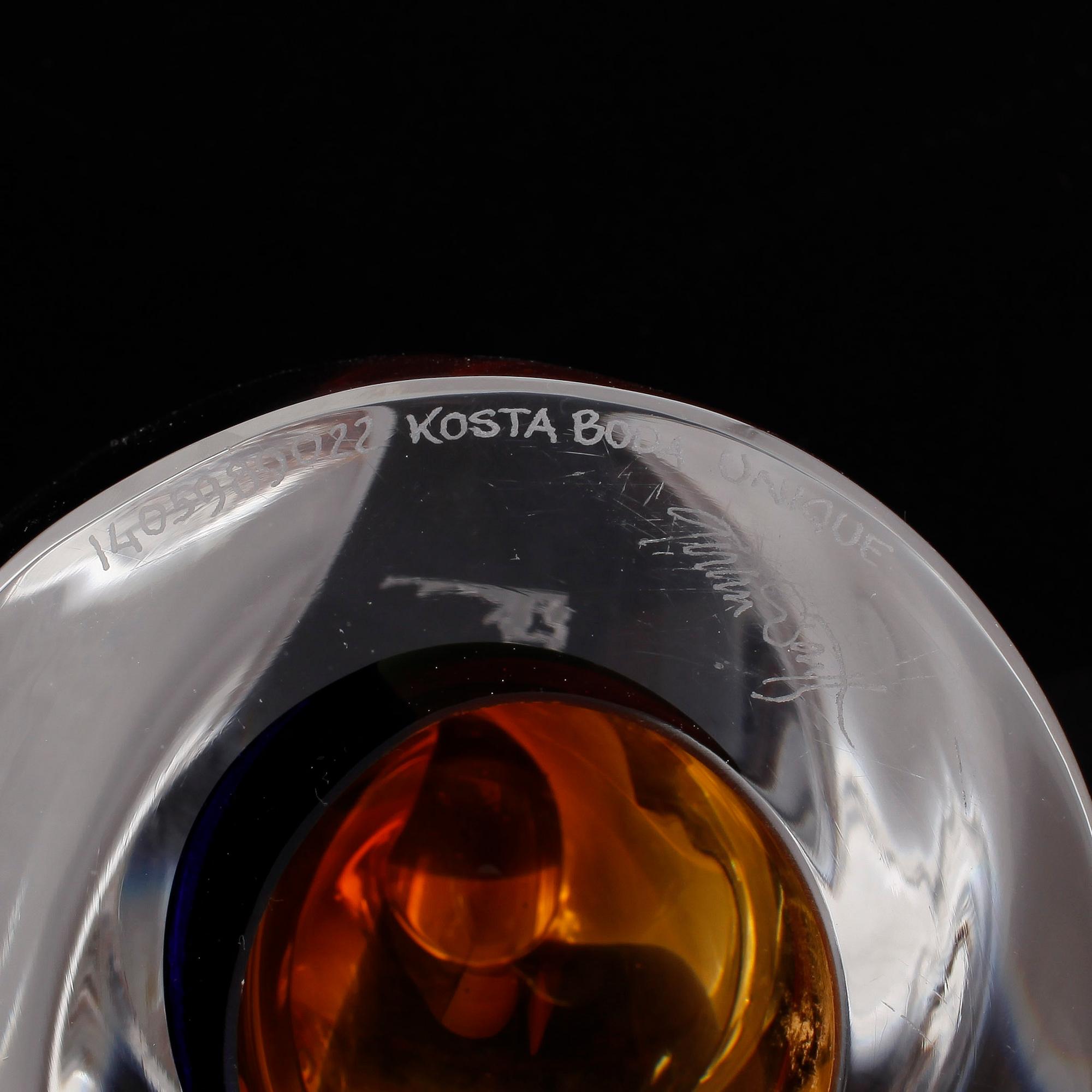 OBJEKT, glas, Göran Wärff, Kosta Boda, signerad.