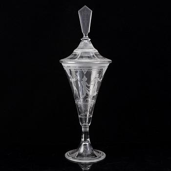 Edvin Ollers, a glass cup, Elme glasbruk, Sweden, 1932.