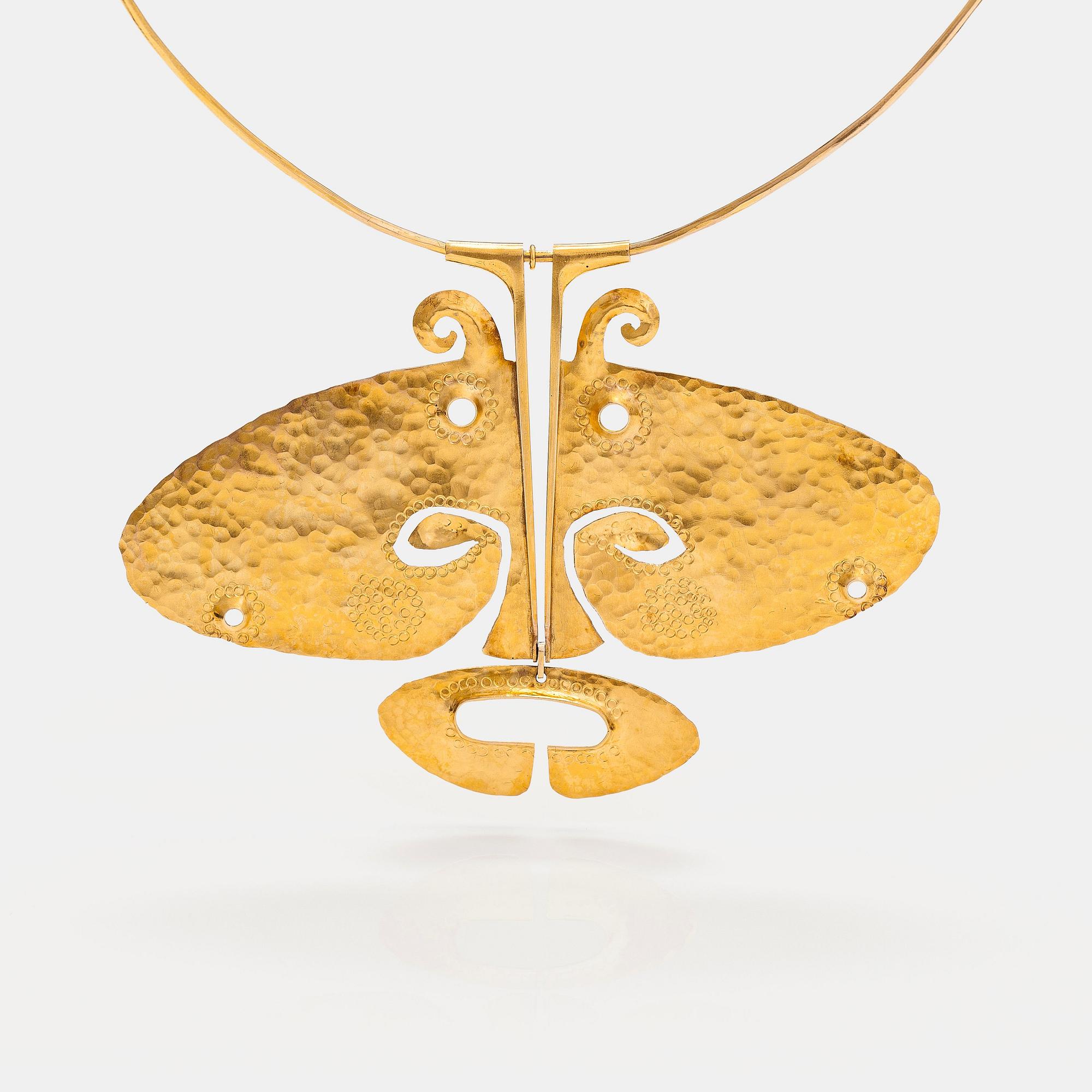 Tapio Wirkkala, Halsband "Kohuvud", 14K guld. Westerback, Helsingfors 1968.