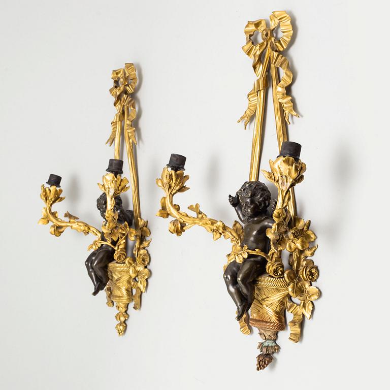A pair of French wall-lights, second half of the 19th century.
