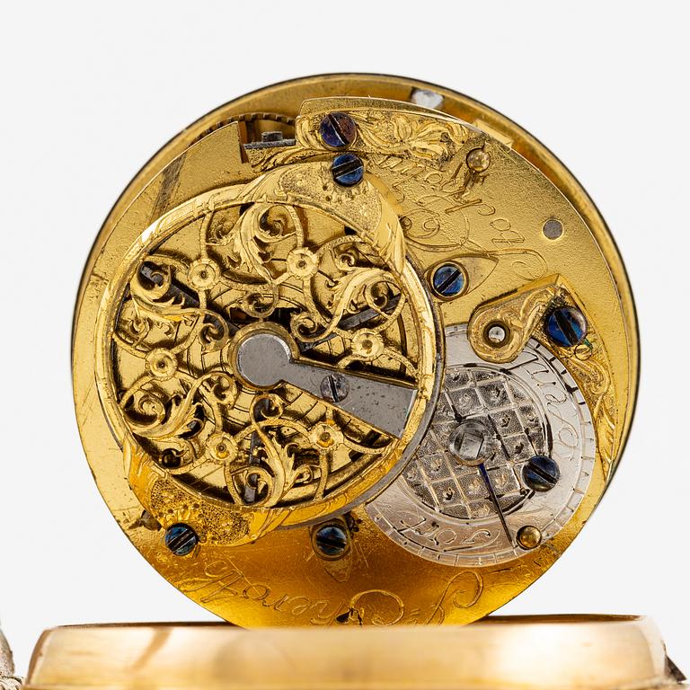 An 18k gold pocket watch by J. Ekeroth (watchmaker in Stockholm 1755-66).