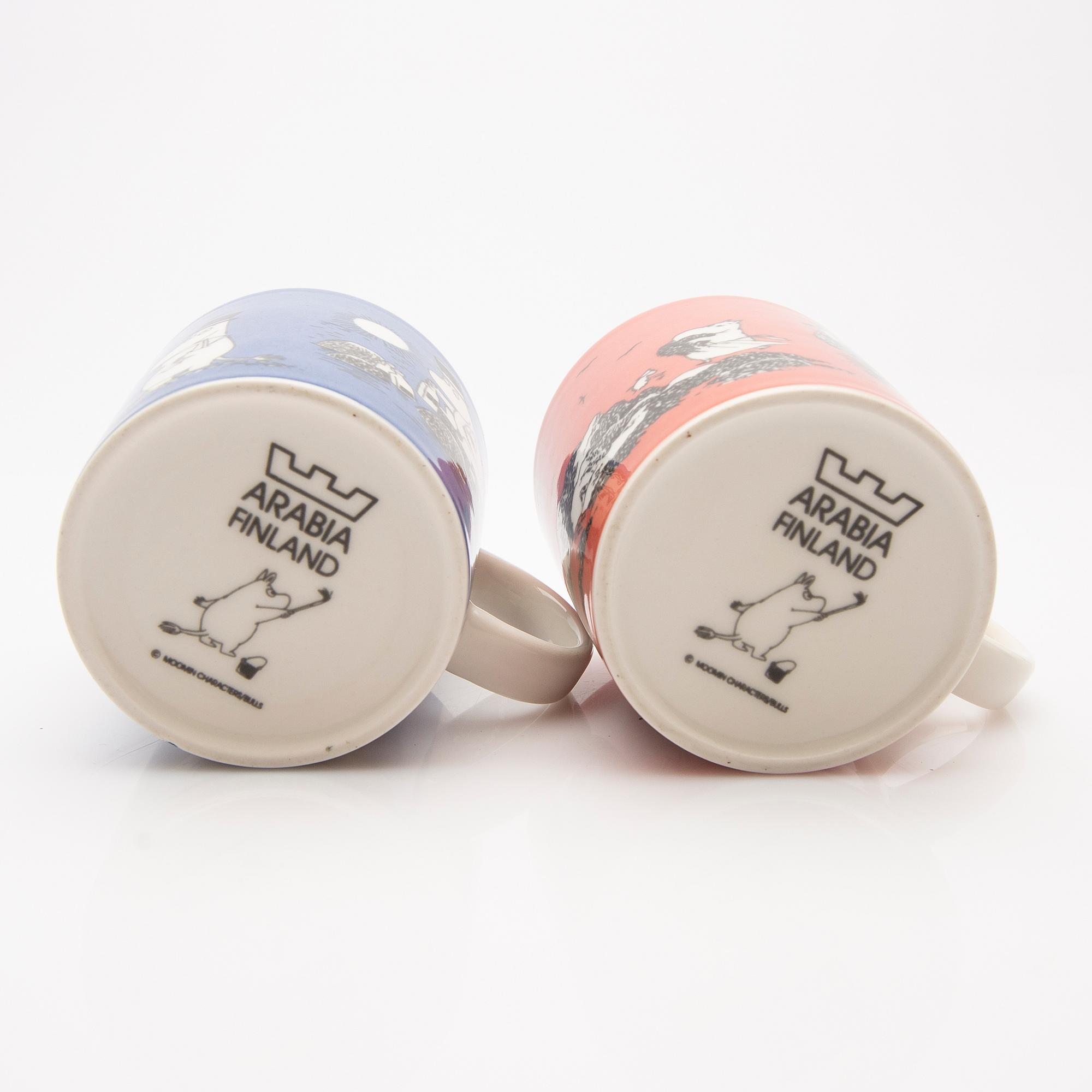 Moomin mugs, 2 pcs, Arabia, Finland, 1990-1999.