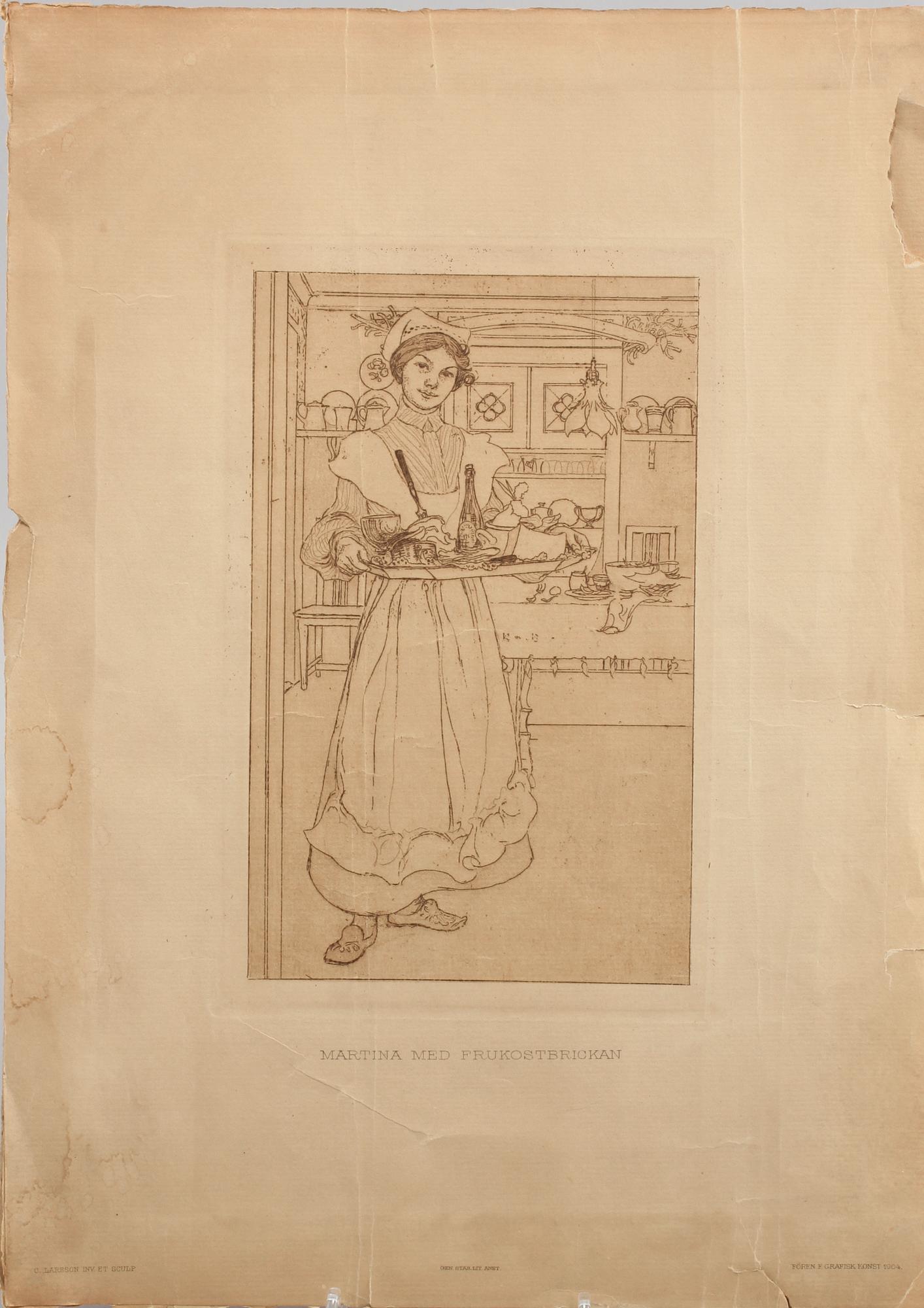 CARL LARSSON, efter, etsning, ej signerad, utgiven av Föreningen för grafisk konst, 1904.