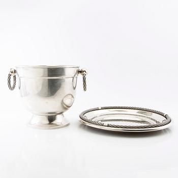 Wine cooler and tray 20th century.