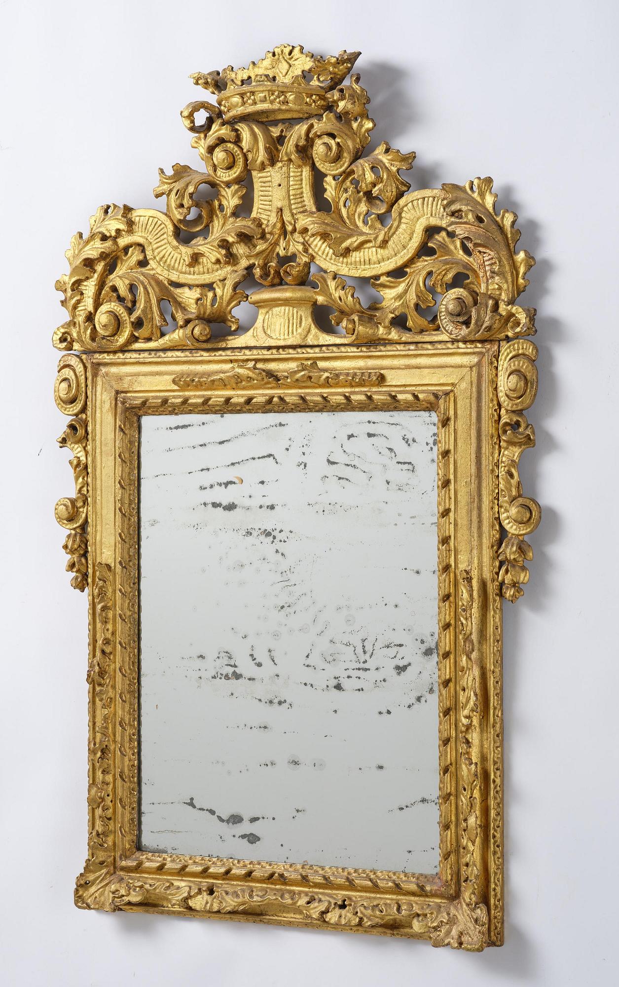 Spegel, av Burchard Precht (verksam i Stockholm 1674-1738), Karolinsk Barock.