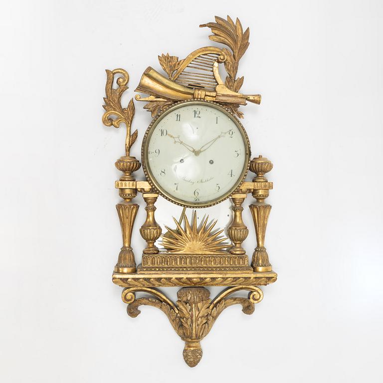 Väggpendyl, av Per Henrik Beurling (verksam i Stockholm 1783 - 1806), Senustaviansk.