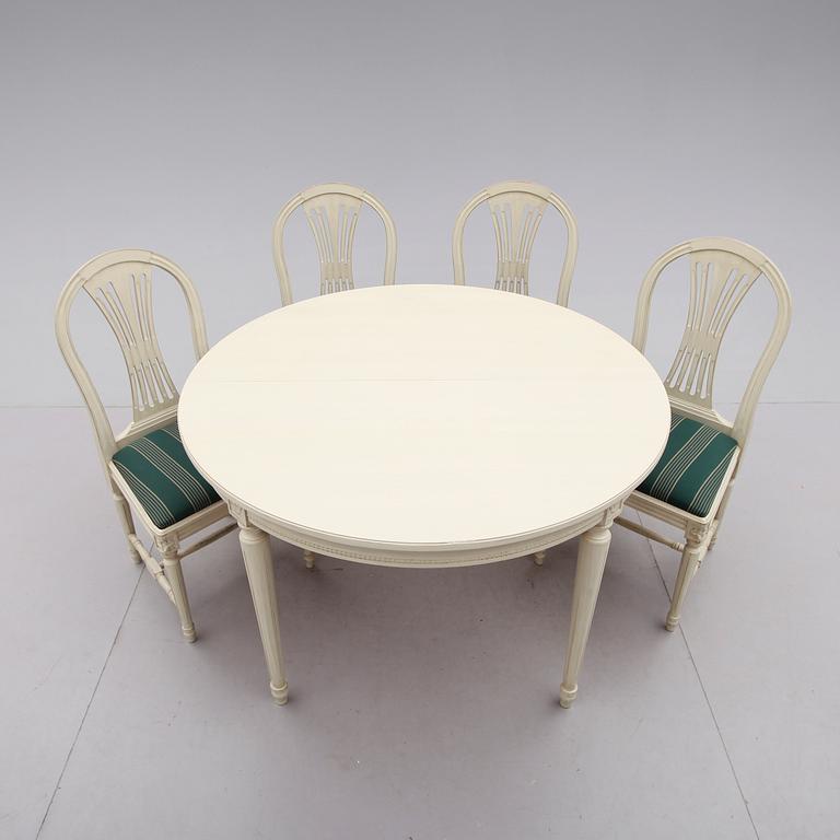 MATGRUPP, 5 delar, gustaviansk stil, 1900-talets slut.