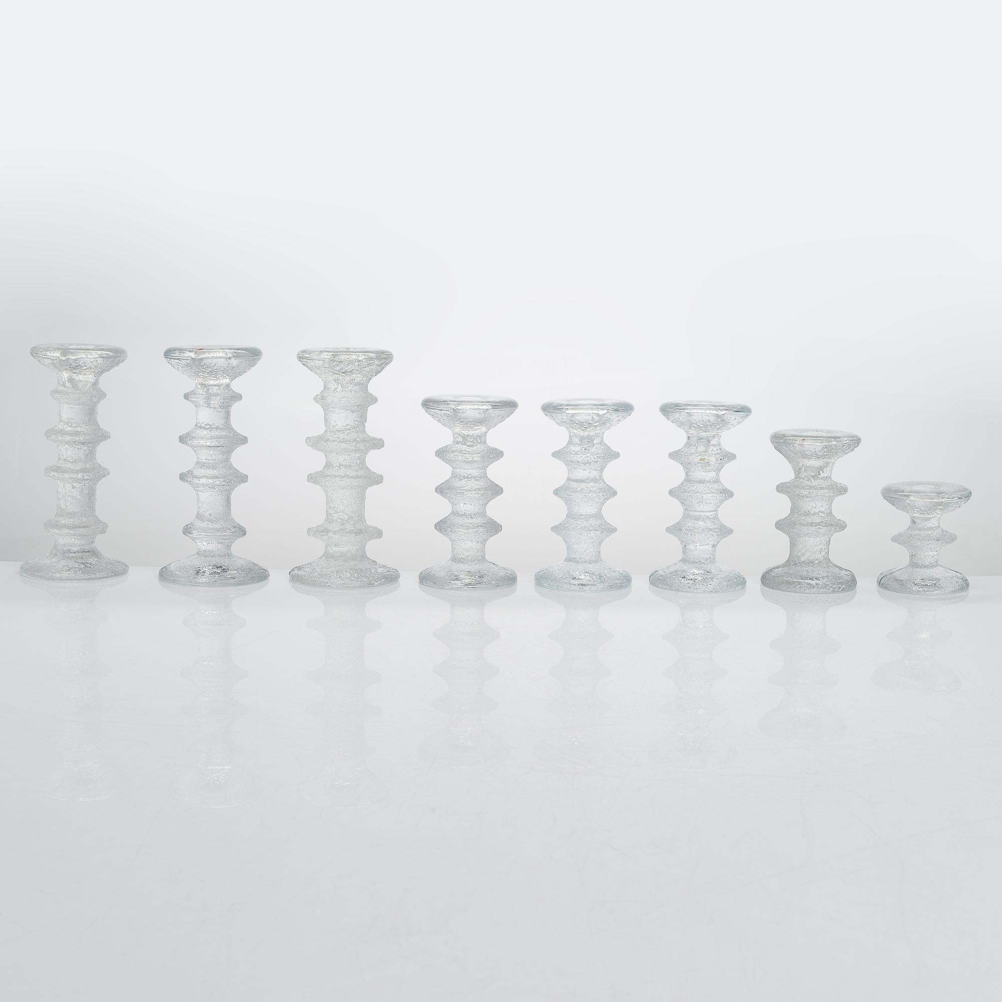 Timo Sarpaneva, A set of eight 'Festivo' candleholders, Iittala, Finland.