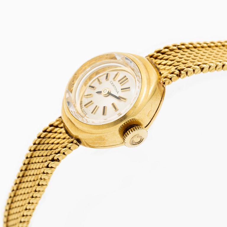 Certina, wristwatch, 15.5 mm, 18K gold.