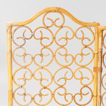 A second half of the 20th century rattan folding screen.