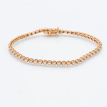 Tennisarmband 18K guld med runda briljantslipade diamanter totalt ca 1,56 ct.