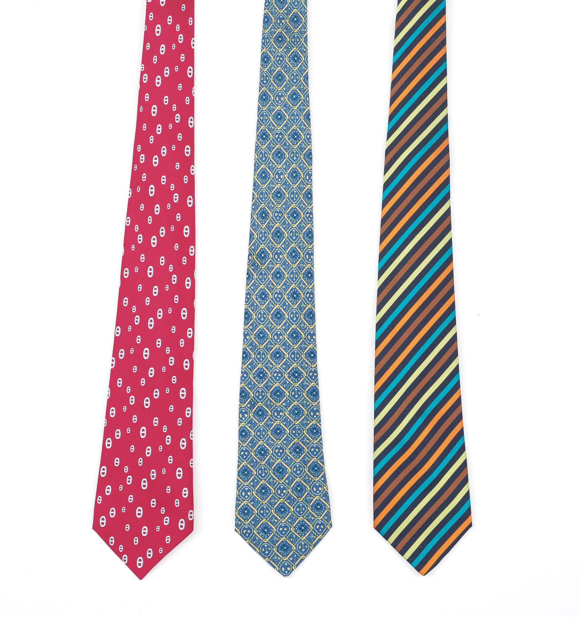 A set of three silk ties by Hermès.