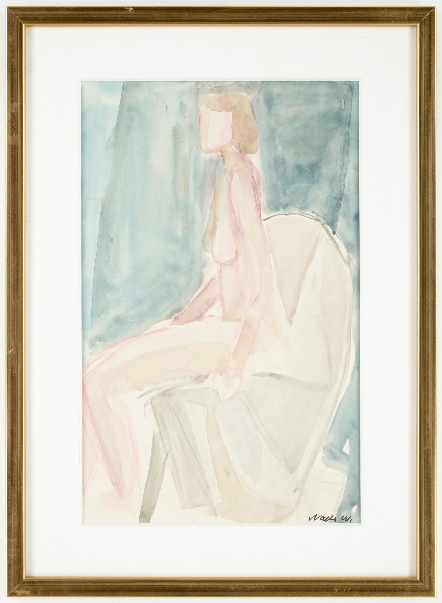 NALLE WERNER, akvarell, sign.