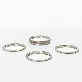 Coasters, 12 st, silver, GAB, Stockholm 1962-1962.