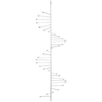 247. Poul Kjaerholm, ljuskrona, "PK 101", E. Kold Christensen, Danmark, 1960-tal.