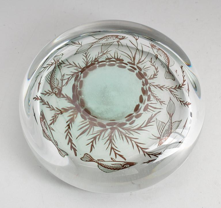 FAT, glas, Edward Hald, Graal no 8772, Orrefors, signerad.