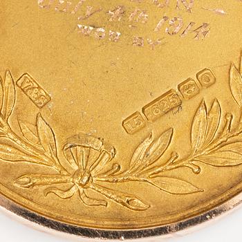 A medal, 15K gold, England, 1914.