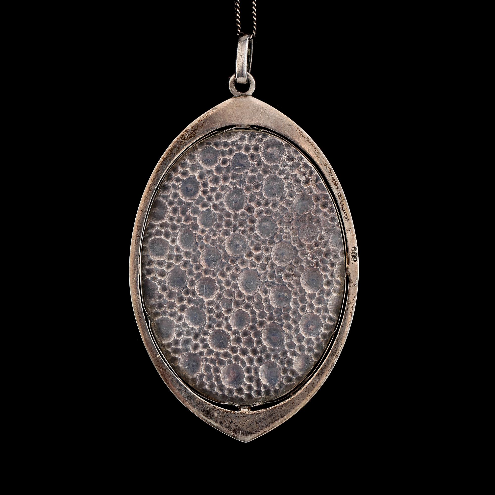 MINIATYR/HÄNGE, gouache, otydligt signerad, 1900-talets första hälft.