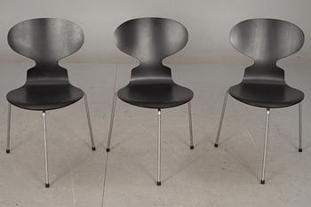 STOLAR, 3 st, "Myran" Arne Jacobsen för Fritz Hansen.