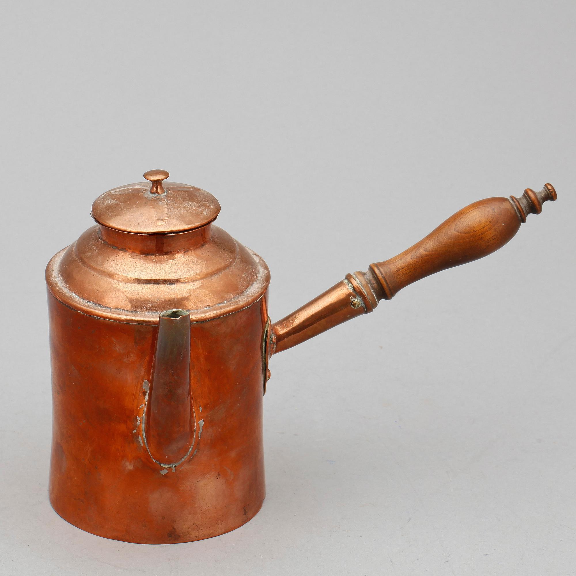 CHOKLADKANNA, koppar, 1800-tal.