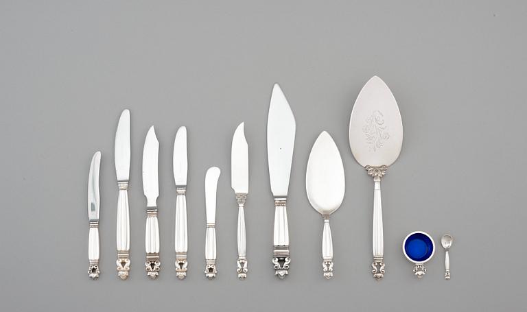 A Johan Rohde set of 340 pcs 'Acorn' flatware, by Georg Jensen, Copenhagen 1945-54.