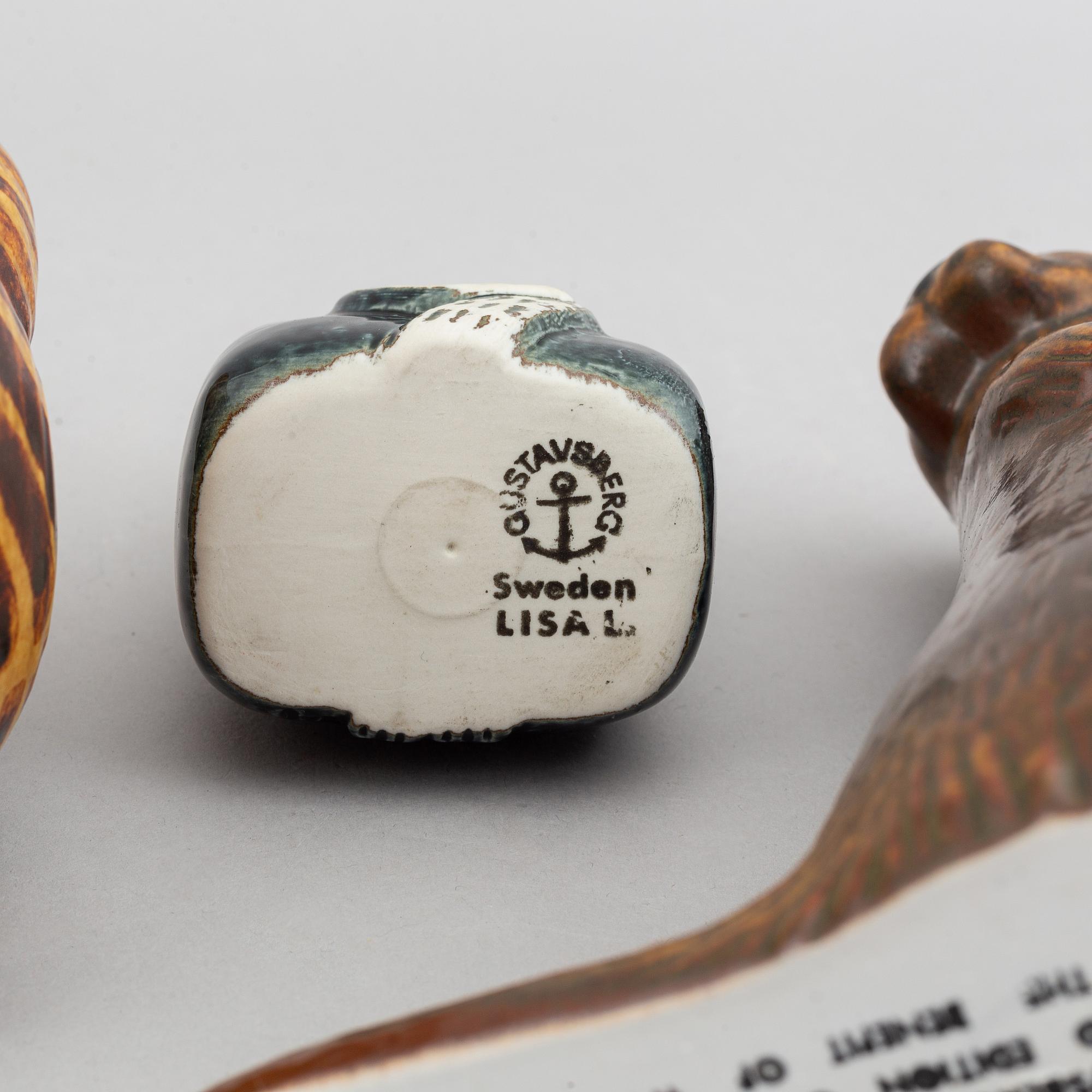 Lisa Larson, three stoneware figurines for Gustavsberg.