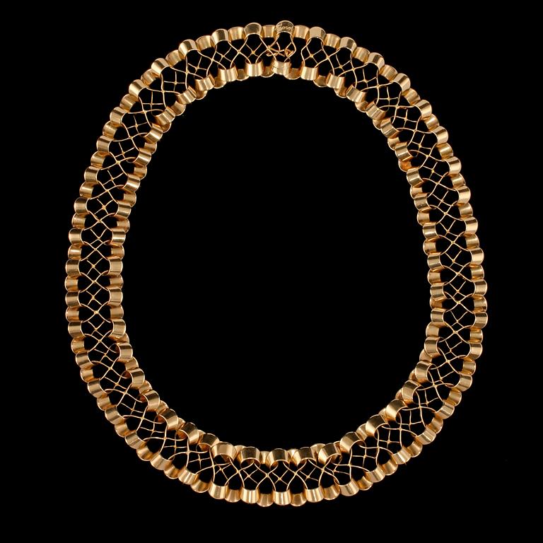 COLLIER, 18k guld, Theresia Hvorslev, Alton, Falköping. Vikt 49 cm.