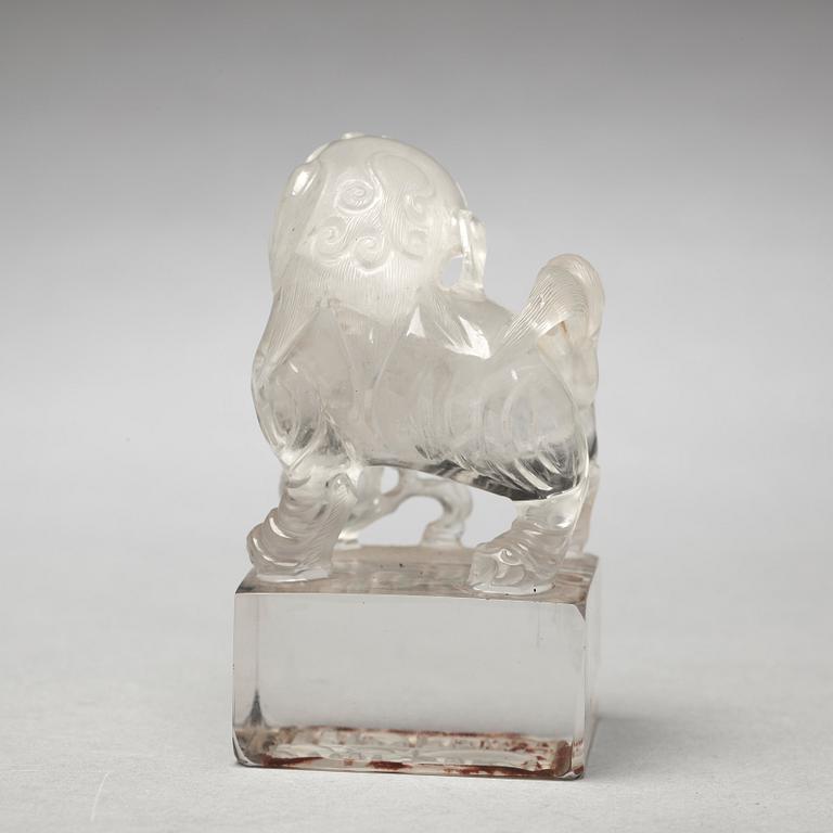 A rock chrystal seal stamp, late Qing dynasty.