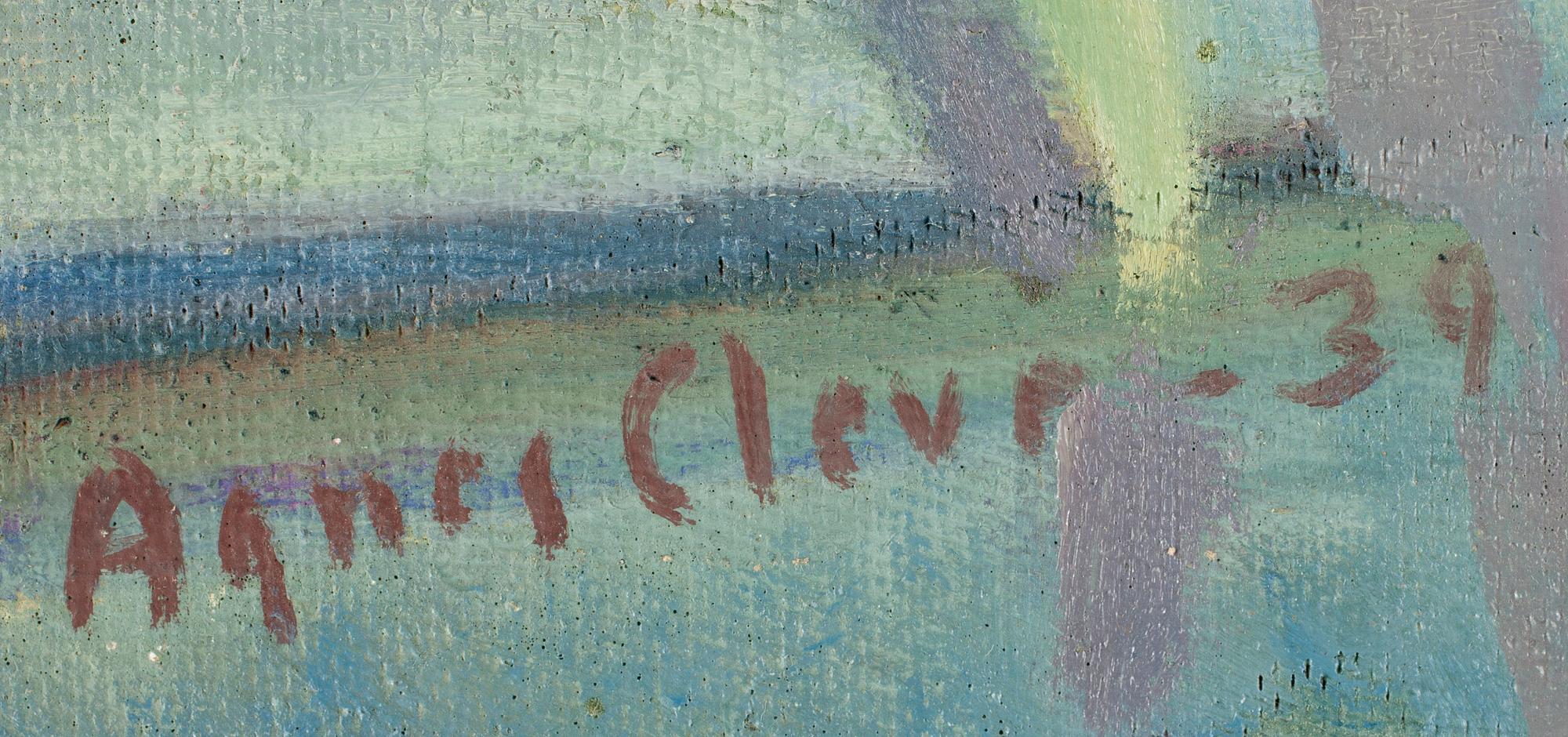 AGNES CLEVE, olja på pannå, signerad o daterad.
