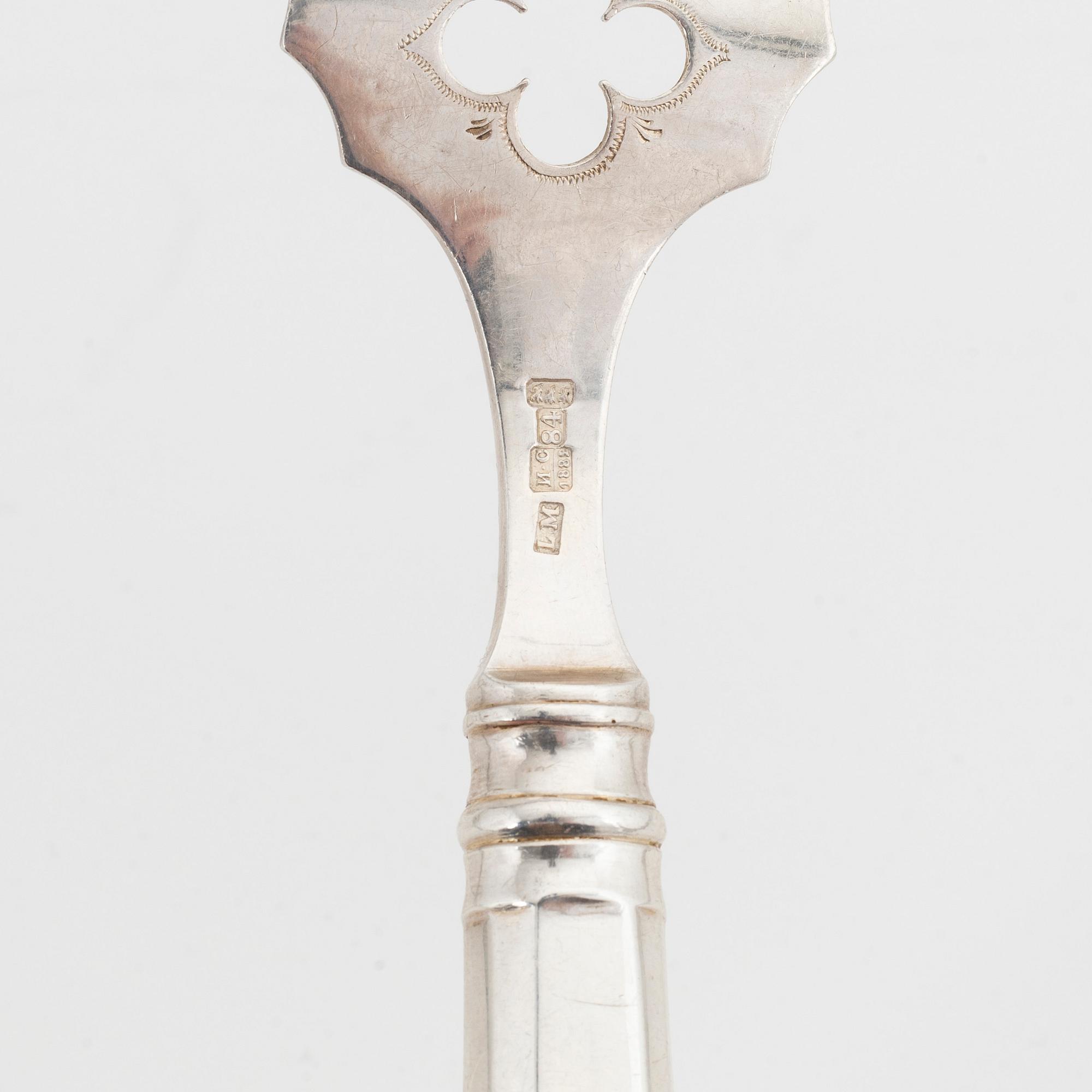 A pair silver serving cutlery, Tallinn 1882.