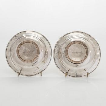 Kaffekoppar, ett par, silver och förgyllt silver (12L), sannolikt A F Bergmüller, Weissenfels, ca 1820. Empir.