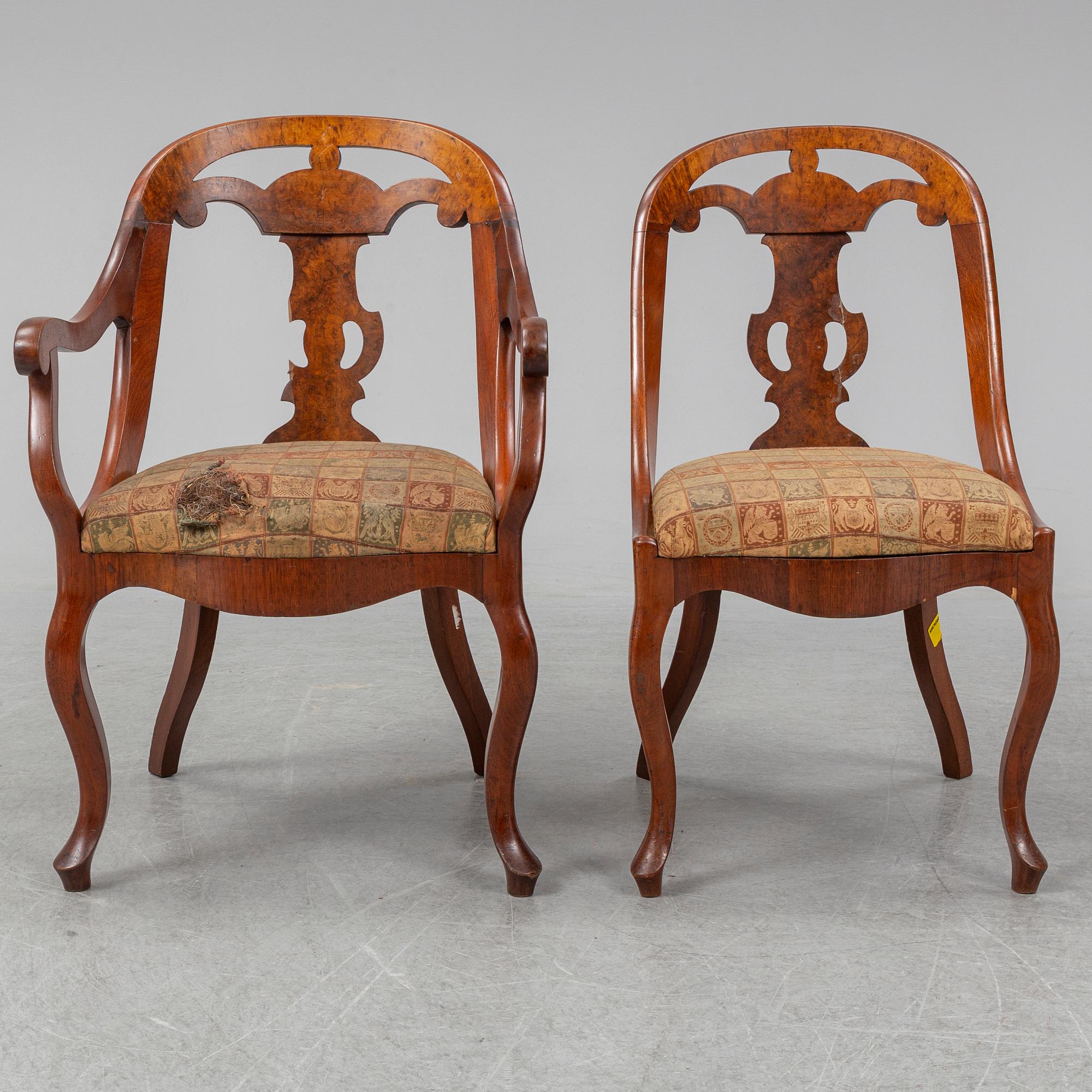 A set of seven 19th century chairs.