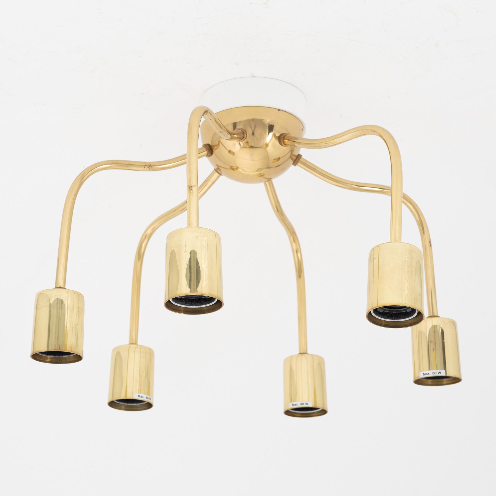 A model 2356 brass ceiling lamp by Josef Frank for Firma Svenskt Tenn.